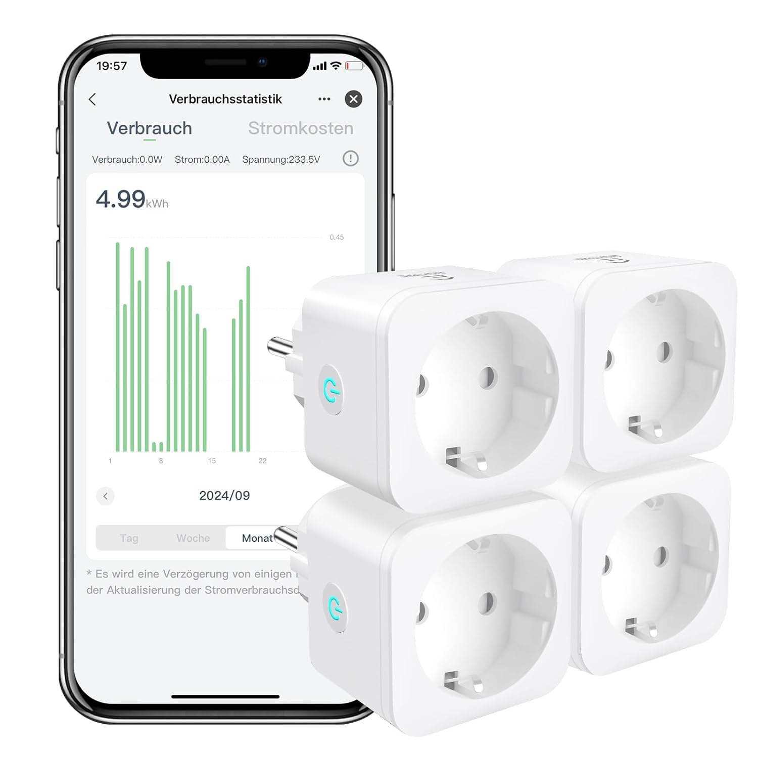 Zuhause smart machen: WLAN-Steckdosen im 4er-Pack